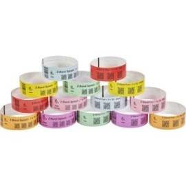 Wristband, Polypropylene, 1x10in (25.4x254mm); Direct Thermal, Z-Band Fun, Adhesive Closure, Cartridge, 350/cart, 6/box, Orange 10012713-6K