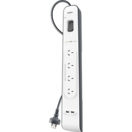 Belkin Surge Suppressor/Protector - 4 X Ac Power - 525 J - Input5 V Dc Output - 2 M - External BSV401AU2M