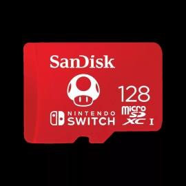 SanDisk And Nintendo Cobranded MicroSDXC, Sqxao, 128GB, U3, C10, Uhs-1, 100MB/s R, 90MB/s W, 3x5, Lifetime Limited SDSQXAO-128G-GN3ZN