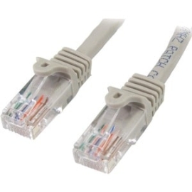 StarTech.com 5m Cat5e Patch Cable With Snagless RJ45 Connectors - Grey - 5 M Patch Cord - Make Fast Ethernet Connections With PoE Support - 5 Meter Cat 5e Cable - 15ft Ethernet Cable - Cat5e Patch Cord - Snagless Cat5e Cable - 5 M Grey Cat5e Snagless RJ4