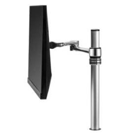 Af-At-P Swing Arm On Post - Monitors To 32" - 8kg (17.6lb) Flat, 5.5kg (12lb) Curved - Polished Silver AF-AT-P