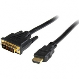 StarTech.com 1m HdmiÂ® To Dvi-D Cable - M/M - Cable For Video Device, Tv, Projector - First End: 1 X 19-pin Hdmi Digital Audio/Video - Male - Second End: 1 X 19-pin Dvi-D Digital Video - Male - Shielding - Gold Plated Connector - 28 Awg - Black Hddvimm