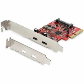 StarTech.com 2-Port USB 3.2 Gen 2 PCIe Card, USB-C 10Gbps PCI Express 3.0 X4 Controller, USB Type-C, Data Only, Windows/macOS/Linux, Taa - USB-C 10Gbps PCIe Card; 15W (5V@3A Per Port) For Charging - ASM3242 Controller Using X4 Lanes - Supports Multiple I