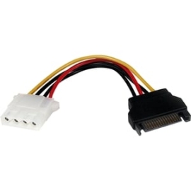 StarTech.com Adapter Cord - 15.24 Cm - For Hard Drive - Serial Ata / LP4 - Black - 1 Each LP4SATAFM6IN