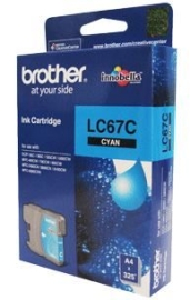 Brother Lc-67C Cyan Ink Cartridge- To Suit Dcp-385C/395Cn/585Cw/6690Cw/J715W, Mfc-490Cw/5490Cn/5890Cn/6490Cw/6890Cdw/790Cw/795Cw/990Cw- Up To 325 Page LC-67C