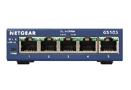 Netgear (GS105AU) 5-Port Unmanaged Switch, GbE(5), Life Wty GS105AU