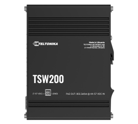 Teltonika TSW200 Industrial PoE+ Ethernet Switch, 2x Sfp Ports, 8x PoE+ Ports With Speeds Up To 1000 Mbps, Power Up To 240 W, Psu Excluded TSW2000000B0