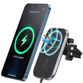 Choetech T200-F-V2 (201BK) 15W MagLeap Magnetic Wireless Car Charger Holder With 1M Cable ELECHOT200F201