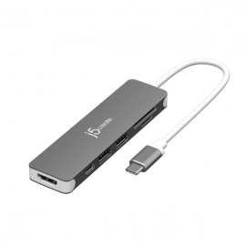 J5create JCD353 USB-C to 4K HDMI Multi-Port Hub (USB-C to 4K HDMI, 2x USB-A 3.2, microSD card reader, USB-C PD 100w) JCD353
