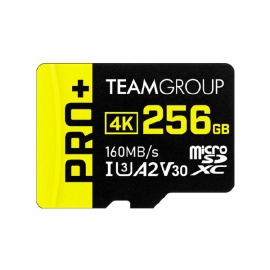Team Group PRO+ MicroSDXC Memory Card 256GB, Read up to 160 MB/s; Write up to 110 MB/s for Nintendo-Switch, Steam Deck, ROG ALLY, Tablets TPPMSDX256GIA2V3003