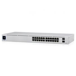 Ubiquiti USW-24-POE-AU, UniFi 24 port Managed Gigabit Switch, 16x PoE+ Ports, 8x Gigabit Ethernet Ports, with 2xSFP, 120W,  Touch Display, Fanless USW-24-POE-AU