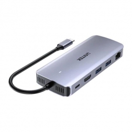 Unitek 6-in-1 USB-C Hub with M.2 SSD Enclosure, 1x USB-C, with PD100W USB-C Host Power, 1x HDMI, 2x USB-A, Ethernet RJ45 Jack, SSD Compatibility* D1120A01