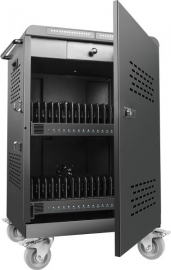 Shintaro 32 ports USB-C charging cart 2000W for NoteBooks and other Devices up to 16" - Black SH-MDUC-C32S