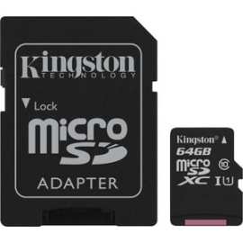 Kingston Canvas Select 64 Gb Class 10/Uhs-I (U1) MicroSDXC - 80 MB/s Read - 10 MB/s Write SDCS/64GB