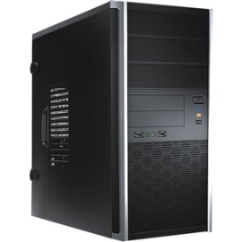 In Win EA035 Computer Case - Atx Motherboard Supported - Mid-tower - Black - 7 X Bay(s) - 1 X 400 W - Power Supply Installed - 2 X Fan(s) Supported - 3 X External 5.25" Bay(s) - 2 X External 3.5" Bay(s) - 2 X Internal 3.5" Bay(s) - 7 X Slot(s) - 2 X USB(