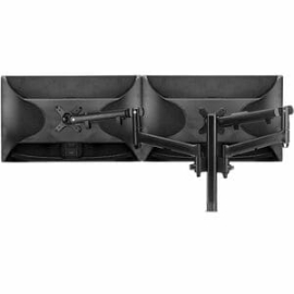 Awms-2-D40 Dual Dynamic Arms On Post - Monitors To 8kg (17.6lb) Flat Or Curved - F-clamp Desk Fixing - Black AWMS-2-D40-F-B