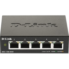 D-Link Dgs-1100 Dgs-1100-05V2 5 Ports Manageable Ethernet Switch - Gigabit Ethernet - 1000Base-T - 2 Layer Supported - 3.42 W Power Consumption - Twisted Pair - Desktop DGS-1100-05V2