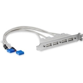StarTech.com 4 Port USB A Female Slot Plate Adapter - USB Panel - 4 Pin USB Type A (F) - 4 X 4-pin USB 2.0 Type A - Female - 2 X 10-pin Idc USB Header - Female USBPLATE4