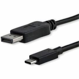 StarTech.com 3ft/1m USB C To DisplayPort 1.2 Cable 4K 60Hz - USB Type-C To DP Video Adapter Monitor Cable HBR2 - TB3 Compatible - Black - Cable For Audio/Video Device, Monitor, Projector, MacBook, MacBook Pro, IPad Pro - First End: 1 X 24-pin USB 3.1 (Ge