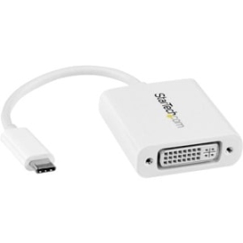 StarTech.com USB C To Dvi Adapter - White - Thunderbolt 3 Compatible - 1920x1200 - USB-C To Dvi Adapter For USB-C Devices Such As Your 2018 IPad Pro - Dvi-I Converter - 1 X 24-pin USB Type C - Male - 1 X 29-pin Dvi-I Digital Video - Female - White CDP2DV