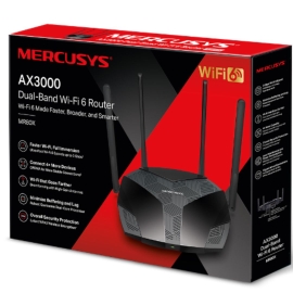 Mercusys MR80X AX3000 Dual-Band Wi-Fi 6 Router, Up To 3 Gbps ,Mu-Mimo, OFDMA,WPA3 MR80X