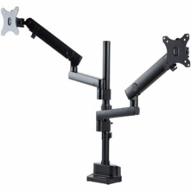 StarTech.com Desk Mount Dual Monitor Arm, Height Adjustable Monitor Mount For 2x Vesa Displays Up To 32" (17.6lb/8kg), Mechanical Spring - Vesa 75x75/100x100mm Desk Mount Dual Monitor Arm For 2x 32 Inch (16:9) Displays (17.6lb Each) - Clamp/Grommet; Deta