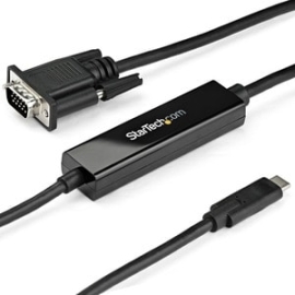 StarTech.com 3ft/1m USB C To VGA Cable - 1920x1200/1080p USB Type C DP Alt Mode To VGA Video Monitor Adapter Cable -Works W/ Thunderbolt 3 - Cable For Projector, Workstation, MacBook, Tv, MacBook Pro, IPad Pro - First End: 1 X 15-pin Hd-15 - Male - Secon