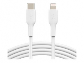 BELKIN 1M USB-C TO LIGHTNING CHARGE/SYNC CABLE, MFi, WHITE, 2 YR CAA003BT1MWH