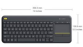 Logitech K400 Plus Black Trackpad, Wireless, Media Keys 920-007165