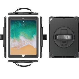 Usp Rugged Apple IPad (10.2') (9th/8th/7th Gen) Case Black - Built-in-Kickstand, Hand & Shoulder Strap, DropProof, 5 Years Warranty 6972890207514