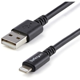 StarTech.com 3m (10ft) Long Black AppleÂ® 8-pin Lightning Connector To USB Cable For IPhone / IPod / IPad - Cable For IPhone, Mobile Device - First End: USB - Second End: 8-pin Lightning - 480 Mbit/s - Mfi - Nickel Plated Connector - 20/28 Awg - Black