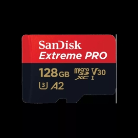 SanDisk Extreme Pro MicroSDXC, Sqxcd 128GB, V30, U3, C10, A2, Uhs-I, 200MB/s R, 90MB/s W, 4x6, Sd Adaptor, Lifetime Limited SDSQXCD-128G-GN6MA