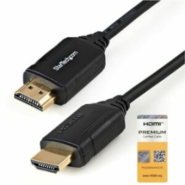 StarTech.com 1.6ft/50cm Premium Certified HDMI 2.0 Cable With Ethernet, High Speed Ultra Hd 4K 60Hz HDMI Cable HDR10 UHD HDMI Monitor Cord - Cable For Audio/Video Device, Home Theater System, Hdtv, Media Player - First End: 1 X 19-pin HDMI 2.0 Digital Au