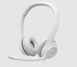 Logitech Wired Headset: H390, Wired USB Headset - Off White 981-001287