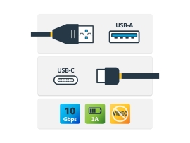 Startech 0.5 M USB To USB-C Cable - M/M - USB 3.1 (10GBPS) - USB A To C 2YR USB31AC50CM