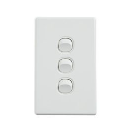 4C | Elegant Wall Switch 3 Gang 250V 16A | Vertical 040.0.0087