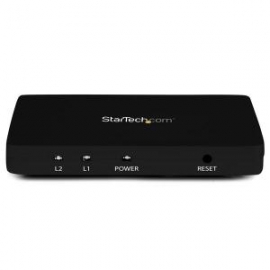 Startech 4k Hdmi 2-port Video Splitter - 1x2 Hdmi Splitter With Solid Aluminum Housing - Hdmi 4k Audio / Video Splitter For 4k Video And Audio St122hd4k