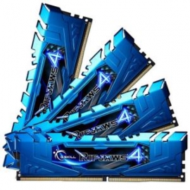 G.skill Ripjaws 4 Ddr4 2666 Mhz 32gb Kit 4x8gb 16-16-16-36 1.2v Pc4-21300 Blue F4-2666c16q-32grb