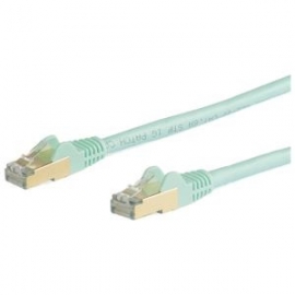 Startech 1.5 m CAT6a Cable - Aqua - RJ45 Ethernet Cable - Snagless - CAT6a STP Cord - Copper Wire - 10Gb  6Aspat150Cmaq