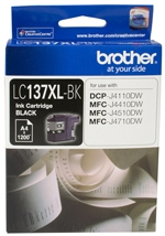 Brother Lc-137Xlbk Black Ink Cartridge- Dcp-J4110Dw/Mfc-J4410Dw/J4510Dw/J4710Dw - Up To 1200 Pages LC-137XLBK