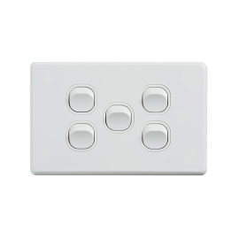4C | Classic 5 Gang Switch 250V 16AX - Horizontal 040.000.0293