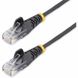 StarTech.com 2.5 M CAT6 Cable - Slim CAT6 Patch Cord - Black - Snagless RJ45 Connectors - Gigabit Ethernet Cable - 28 Awg (N6PAT250CMBKSS) - Slim CAT6 Cable Is 36% Thinner Than A Standard Cat 6 Network Cable - Patch Cable Is Tested To Comply With Categor