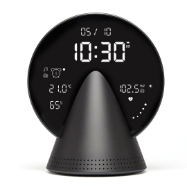 Lexon Conic Radio Alarm Clock With Fm & Built-In Bluetooth Speaker - Grey LD-LR156PG3