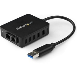 StarTech.com Transceiver/Media Converter - Connect To A Gigabit Ethernet Fiber Optic Network Through Your Laptop's USB-A Port - USB To Fiber Optic Converter W/ 1000Base-SX Sc Optical Transceiver - USB 3.0 Ethernet Network Adapter - 550m Mm - For Windows