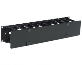 Apc Horizontal Cable Manager, 2u X 4" Deep, Single-sided W/ Cover Ar8600a