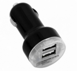 8ware Dual Usb Mini Car Charger 5v/ 2a Black - Compatible With Ipod/ Iphone/ Ipad & Other Mobile 81448