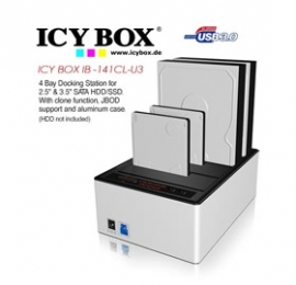 Icy Box (ib -141cl-u3) 4 Bay Docking Station For 2.5 Inch & 3.5 Inch Sata Hdd/ Ssd. With Clone Function