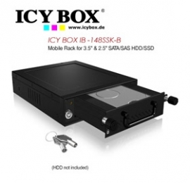 Icy Box (ib -148ssk-b) Mobile Rack For 3.5 Inch & 2.5 Inch Sata/ Sas Hdd/ Ssd Hddicy148sskb