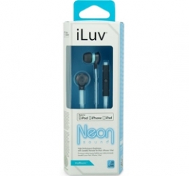 Iluv Neon Sound High-performance Earphone With Speakez Remote For Ipod/ Iphone/ Ipad Blue Iep335bbln