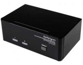 Startech 2 Port Dvi Vga Dual Monitor Kvm Switch Usb With Audio & Usb 2.0 Hub Sv231ddvdua